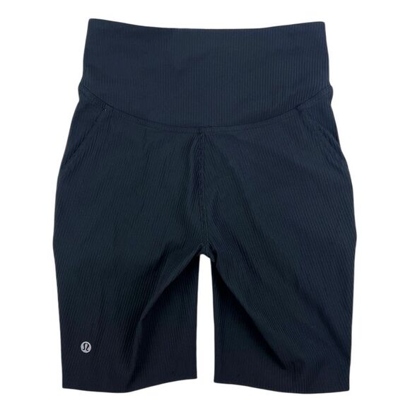 Lululemon Base Pace 8” High Rise Black Ribbed Shorts 4 - Picture 3 of 8